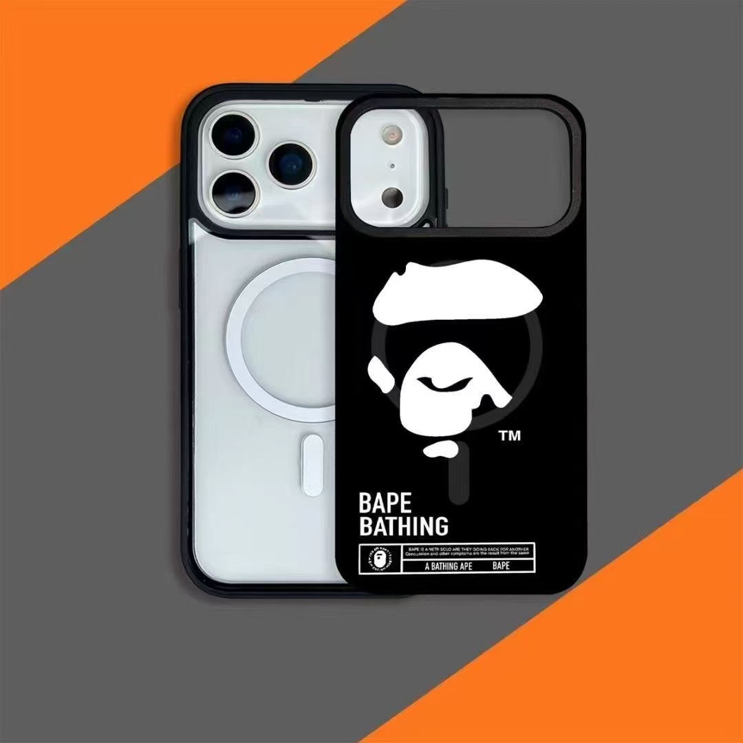 New Magnetic Phone Case Bape Fashion Phone Covers For iPhone 17Pro Max iPhone 16pro max iPhone 15 Wireless Charging Case