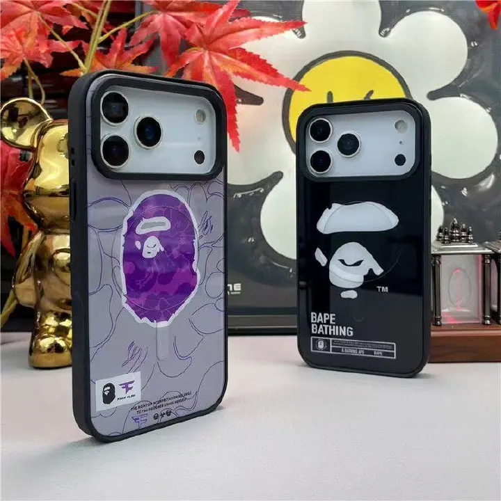 New Magnetic Phone Case Bape Fashion Phone Covers For iPhone 17Pro Max iPhone 16pro max iPhone 15 Wireless Charging Case