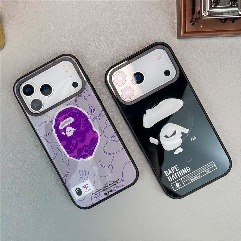 New Magnetic Phone Case Bape Fashion Phone Covers For iPhone 17Pro Max iPhone 16pro max iPhone 15 Wireless Charging Case