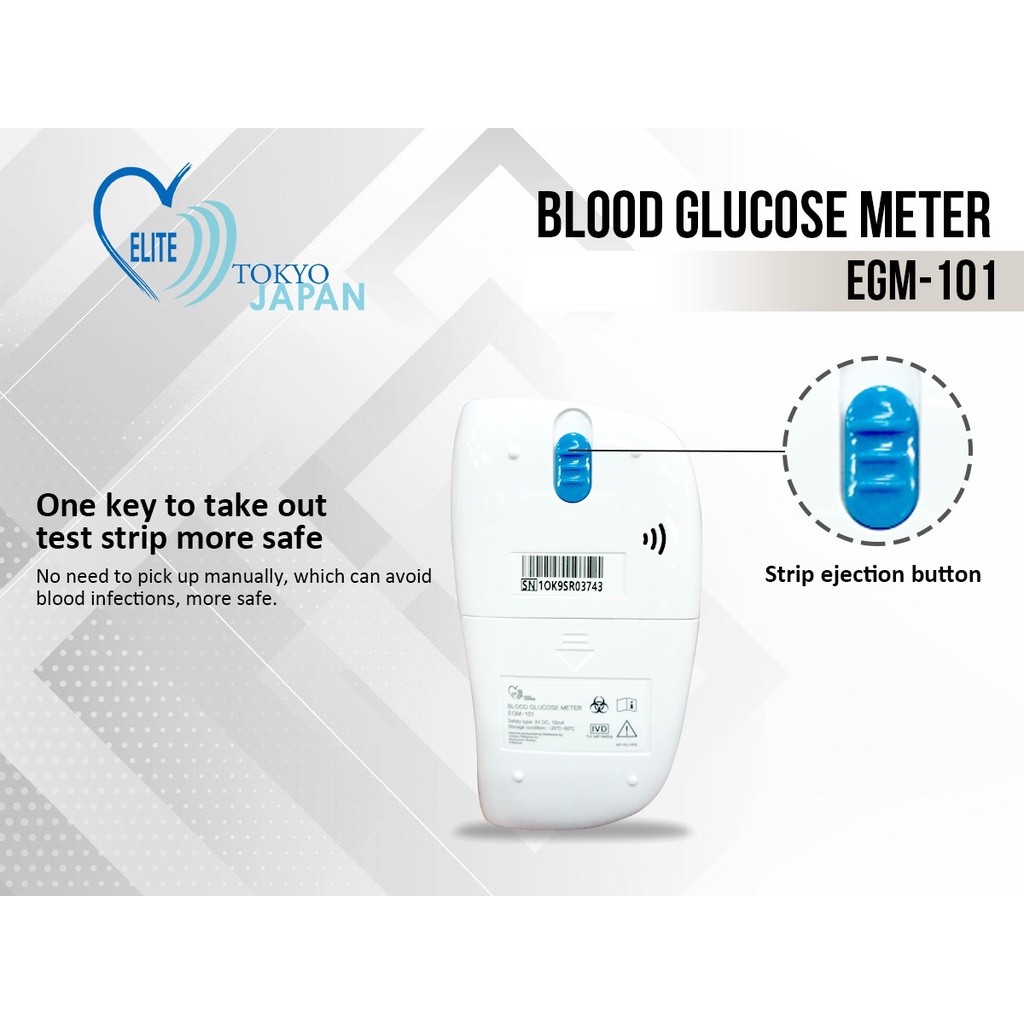 Indoplas Elite Blood Glucose Meter Glucometer Monitoring System SET 2 EGM101