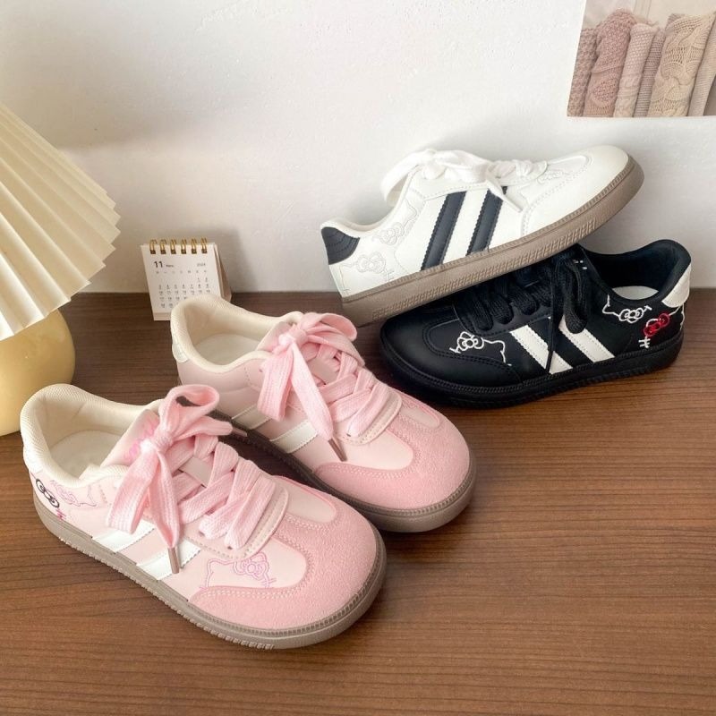 Women's Shoes Cartoon Style Girl Sneakers Fashion Casual Shoes Thick Sole Comfortable Non-Slip Flat Trainers Ladies Sports Shoes All-Match Daily Wear