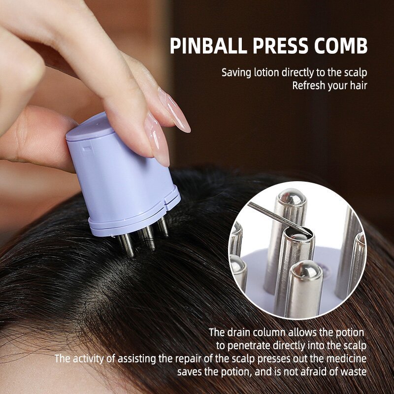 Red Light Scalp Massager Hair Growth Comb Electric Head Massage Brush with Serum Essence Applicator Hair Care Device Scalp Care Massaging Comb