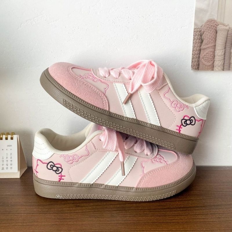 Women's Shoes Cartoon Style Girl Sneakers Fashion Casual Shoes Thick Sole Comfortable Non-Slip Flat Trainers Ladies Sports Shoes All-Match Daily Wear