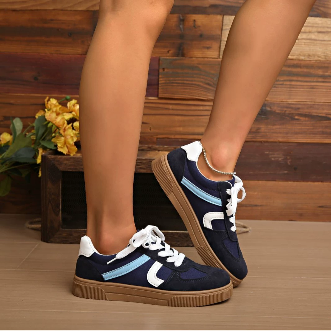 Shoes Women Casual Sneakers Lace-Up Low Top Sports Shoes Comfortable Walking Shoes for Young Woman Skate Shoes Thick Sole Sneakers Women's Shoes