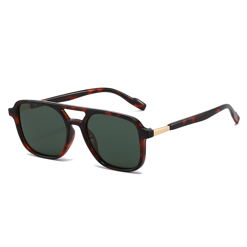 Polarized UV400 Sunglasses for Men & Women Vintage Double Bridge Square Frame Driving Sun Glasses Eyewear Accessory Sunglass Woman Sunglass Man