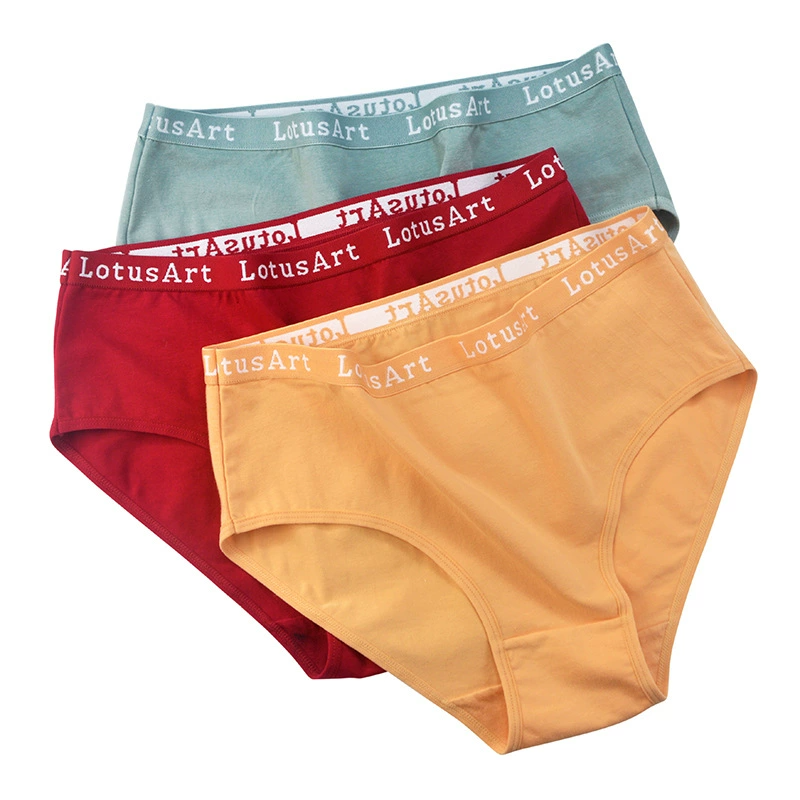 Women’s Cotton Briefs Mid Waist Letter Print Panties Ladies Underwear Soft Breathable Everyday Knickers Women's Clothing Lingerie Panties