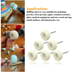 5pcs 3mm Shank Fine Cotton Thread Polishing Soft Fine Brush Abrasive Grinding Buffing Wheel Pad Grinder Head Buffer For Metal Jade Gem Drill Rotary Tools Accessories
