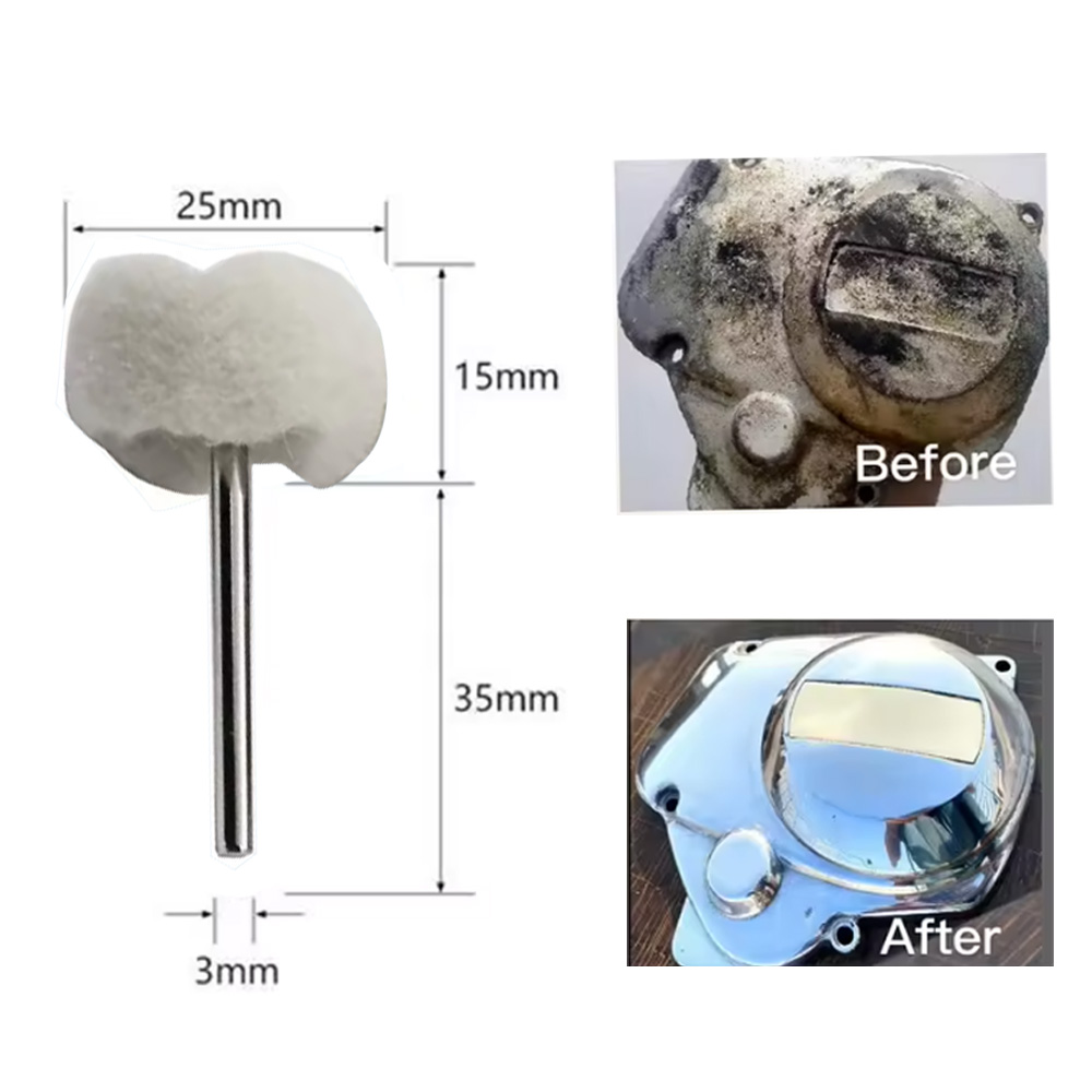 5pcs 3mm Shank Fine Cotton Thread Polishing Soft Fine Brush Abrasive Grinding Buffing Wheel Pad Grinder Head Buffer For Metal Jade Gem Drill Rotary Tools Accessories