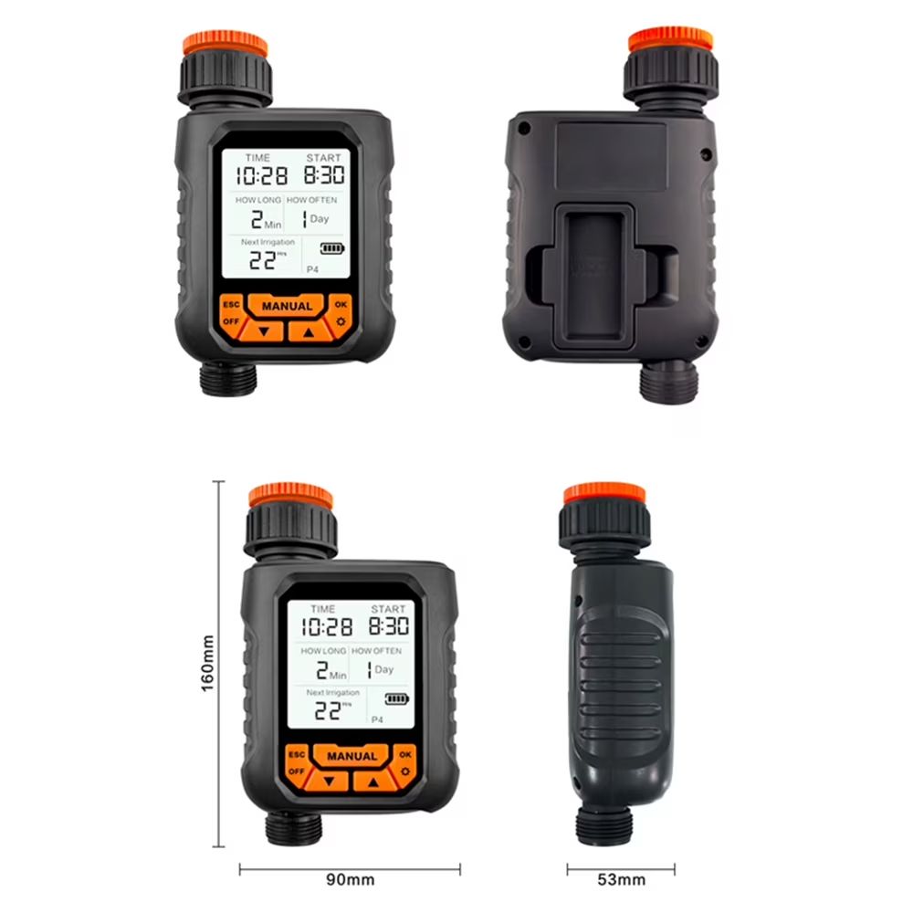 Rain Seer Watering Timer with Rain Sensor, Smart Programmable Hose Water Timer for Garden Yard Lawn Outdoor Digital Irrigation Auto/Manual 1 Outlet Large LCD Display Waterproof IP65 Home Rainfall Auto