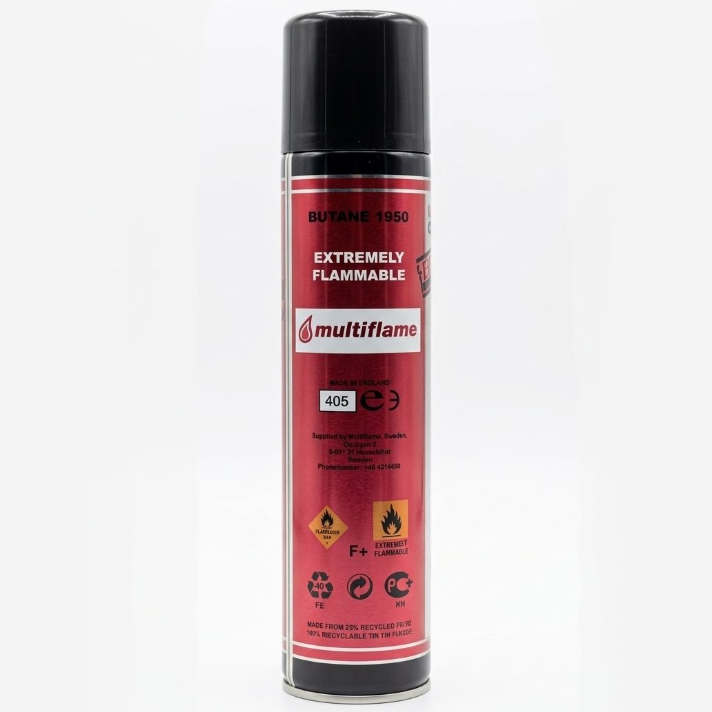 Multiflame Extra Purified Butane Lighter Gas Refill 300ml With Multi Nozzle Fills All Lighters Universal Zero Impurities