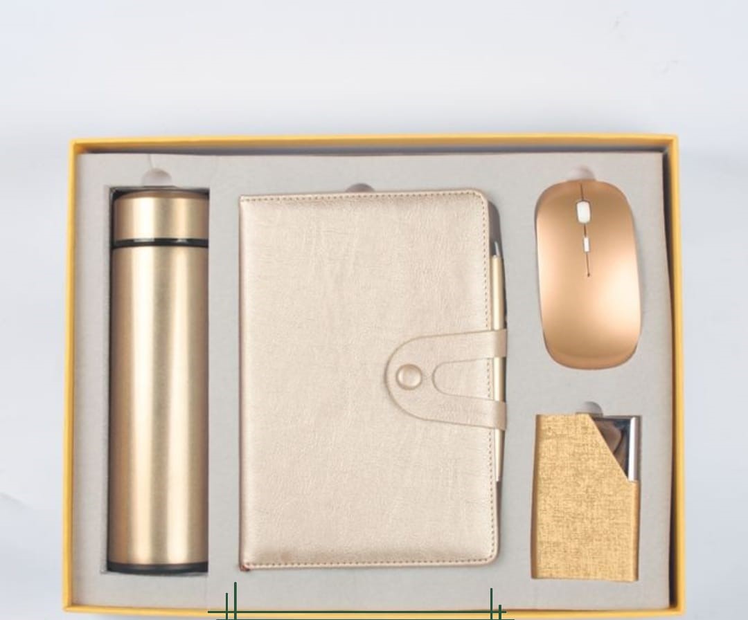 Gift set bag pack has 500ml flask, notebook,diary, pen,wireless mouse, card holder for office, home suitable for both men and women. Suitable for all occasions and functions birthday, anniversary.