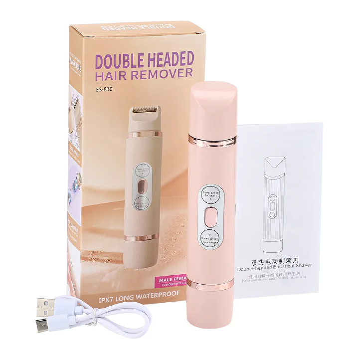 Women's Dual-Head Electric Shaver Full Body Hair Removal Device Twin Blade Multi-Functional Leg Private Area Trimming Household