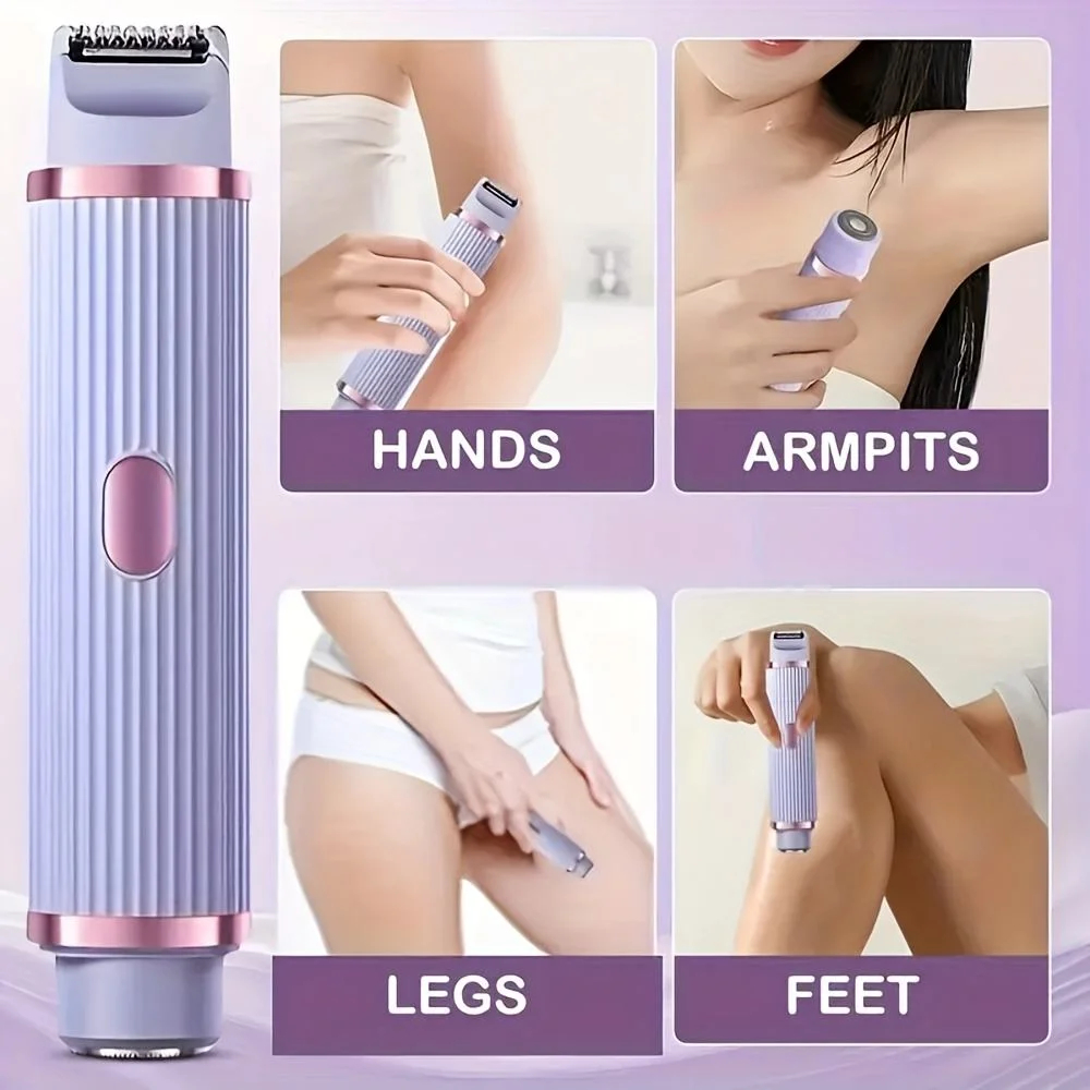 Women's Dual-Head Electric Shaver Full Body Hair Removal Device Twin Blade Multi-Functional Leg Private Area Trimming Household
