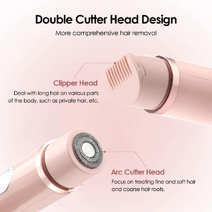 Portable Dual-Head Gradient Electric Shaver Razor Women ABS Stainless Steel Hair Removal Device LED Indicator USB Plug Household