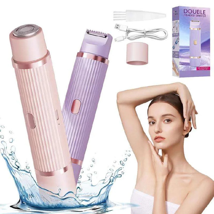 Women's Dual-Head Electric Shaver Full Body Hair Removal Device Twin Blade Multi-Functional Leg Private Area Trimming Household