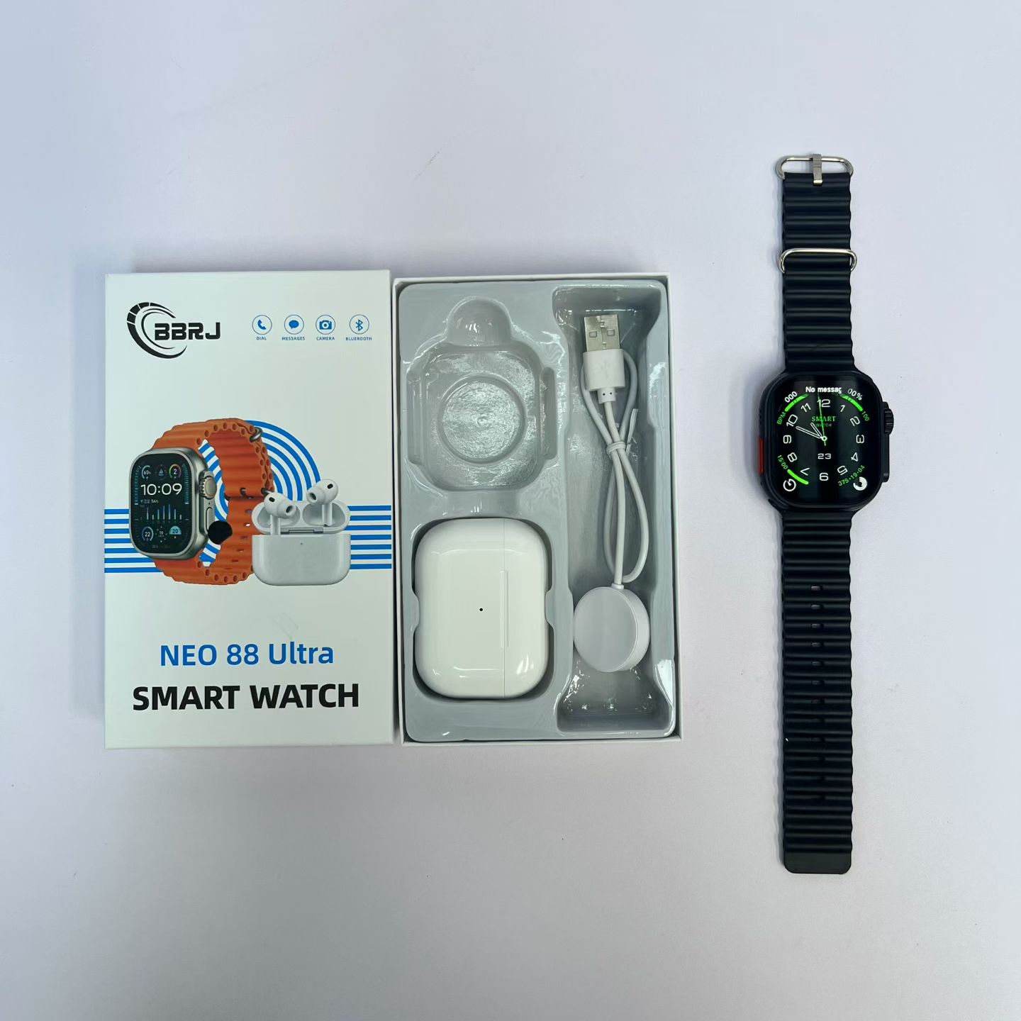 Waterproof TWS Sports Earbuds Smart Watch and Earbuds Heart Rate Bluetooth Call MP3 Music Smart Bracelet+Earphones Set