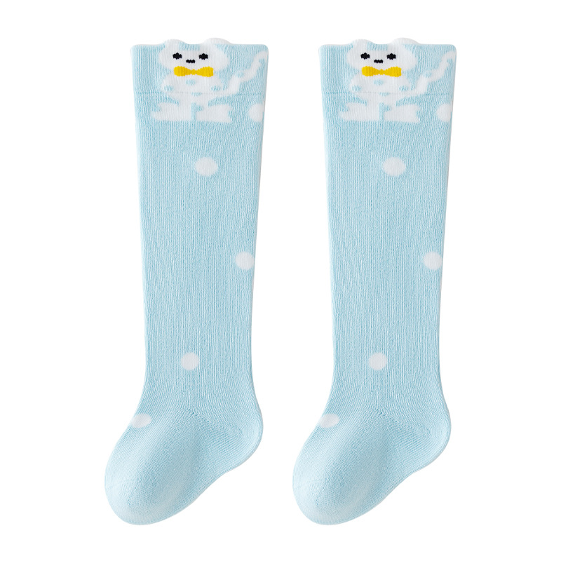 3 Pairs Baby Knee High Cotton Socks, Seamless Toe Infant Long Socks, Loose Cuff Anti Binding Toddler Socks, Cute Cartoon Breathable Baby Stockings For 0-3 Years Boys Girls