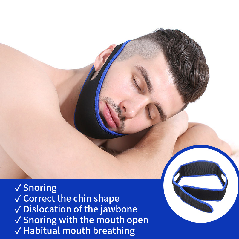 Anti Snoring Chin Strap, Adjustable Breathable Sleep Snore Stopper Band, Effective Mouth Breathing Corrector for Men Women, Comfort Sleep Aid Belt to Reduce Snoring