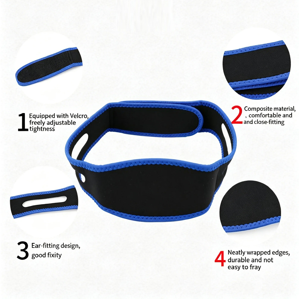 Anti Snoring Chin Strap, Adjustable Breathable Sleep Snore Stopper Band, Effective Mouth Breathing Corrector for Men Women, Comfort Sleep Aid Belt to Reduce Snoring