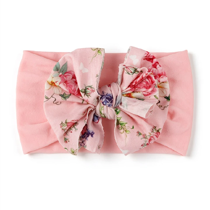 Baby Girls Floral Bow Headbands Soft Stretchy Handmade Hair Bands for Newborn Infant Toddler 0-4 Years Lightweight 14.4g Multi-Color Patterns Gift Ready
