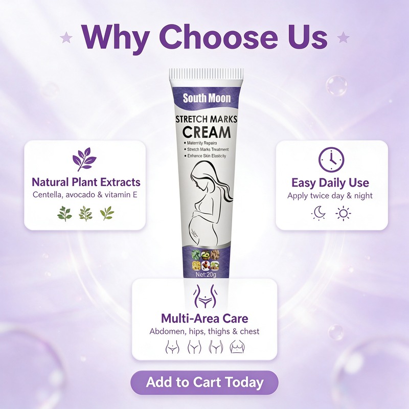 South Moon Stretch Marks Cream 20g Maternity Repair for Abdomen Hips Thighs Chest Skin Elasticity Moisturizing