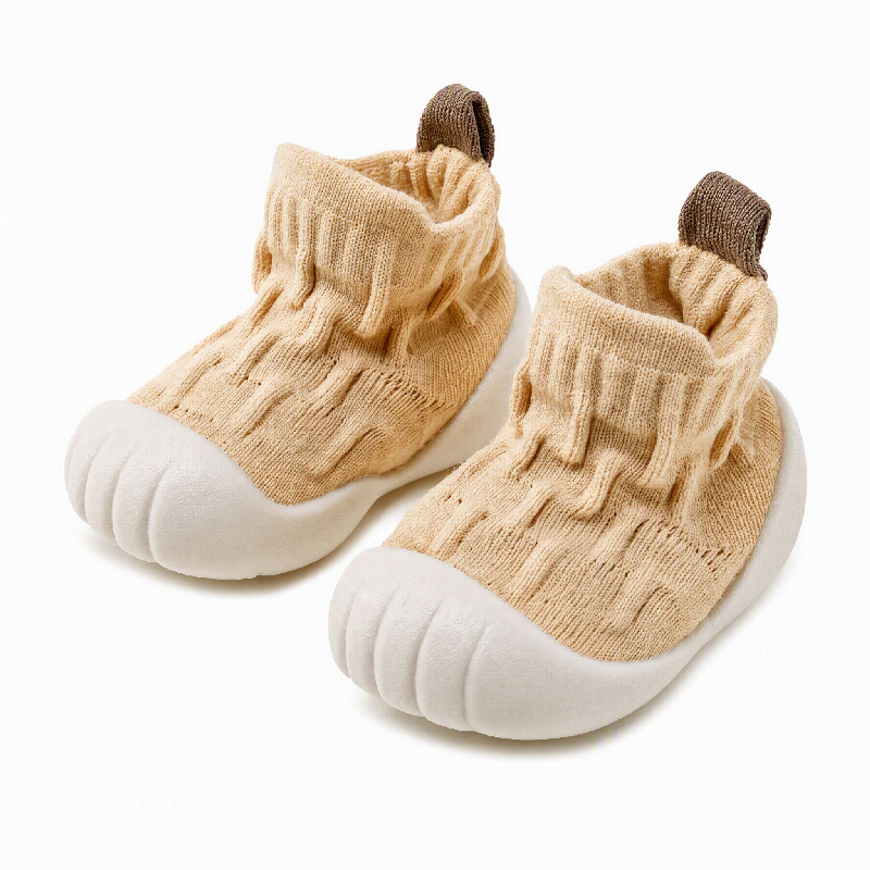 Baby Prewalker Shoes with Cotton Knit Upper, Flexible Non-Slip TPE Soft Sole, Slip-On Indoor First Walking Shoes,Multiple colors are available for selection