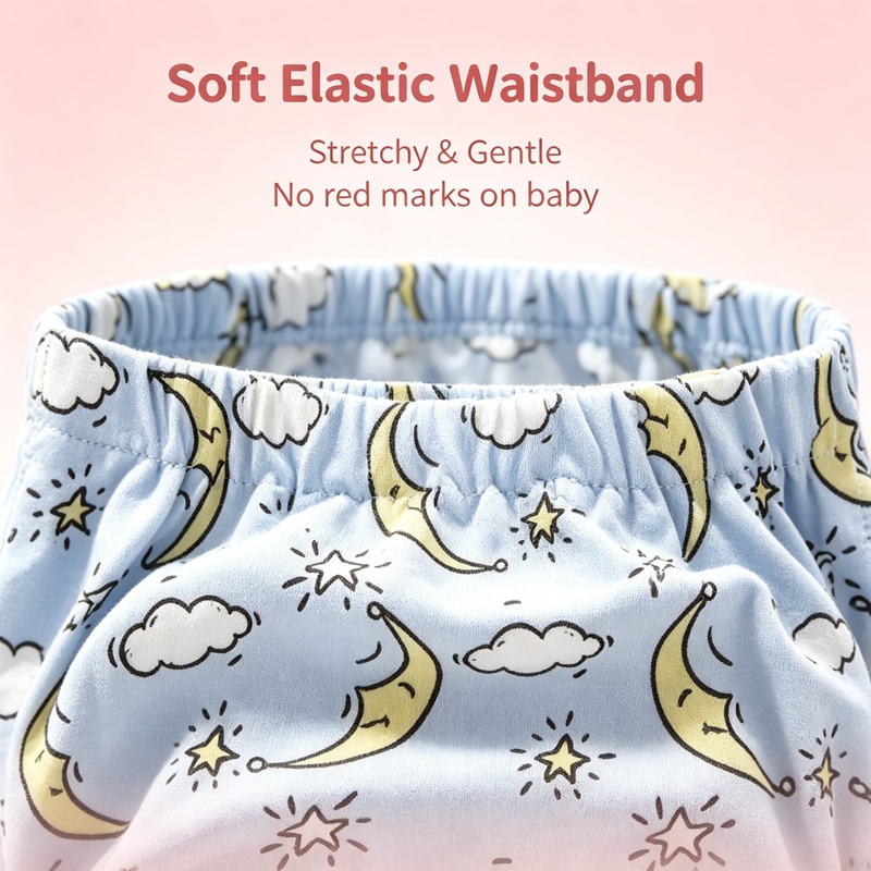 3-Pack Baby Boys Girls Potty Training Pants 6 Layer Gauze Waterproof Reusable Cotton Cloth Diapers Washable Toddler Underwear Breathable Leak-proof Learning Pants S/M/L 3 Random Patterns