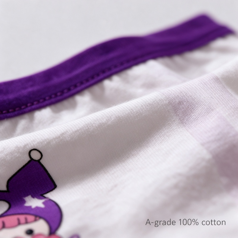 Girls Cotton Boxer Briefs 4 Pack A-Class Soft 95% Cotton 7A Antibacterial Crotch 3D Ergonomic No Ride-Up Wide Waistband Tagless Cute Prints for Girls M-4XL 10-60kg