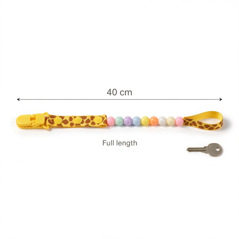 Baby Pacifier Clip Chain Handmade Colorful Beads Adjustable Length Soother Holder Anti-Drop Pacifier Keeper Secure PP Clip Fits Most Pacifiers Teething Toys for Infant Baby 3+ Months