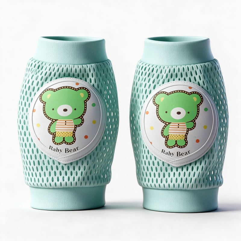 Baby Knee Pads for Crawling, Breathable Mesh Baby Anti-Fall Knee Protectors with Sponge Padding, Elastic Adjustable, for Toddlers 0-3 Years, Walking and Playing, 4 Colors