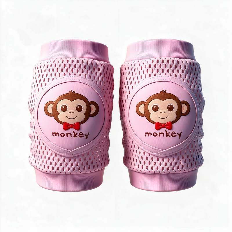 Baby Knee Pads for Crawling, Breathable Mesh Baby Anti-Fall Knee Protectors with Sponge Padding, Elastic Adjustable, for Toddlers 0-3 Years, Walking and Playing, 4 Colors