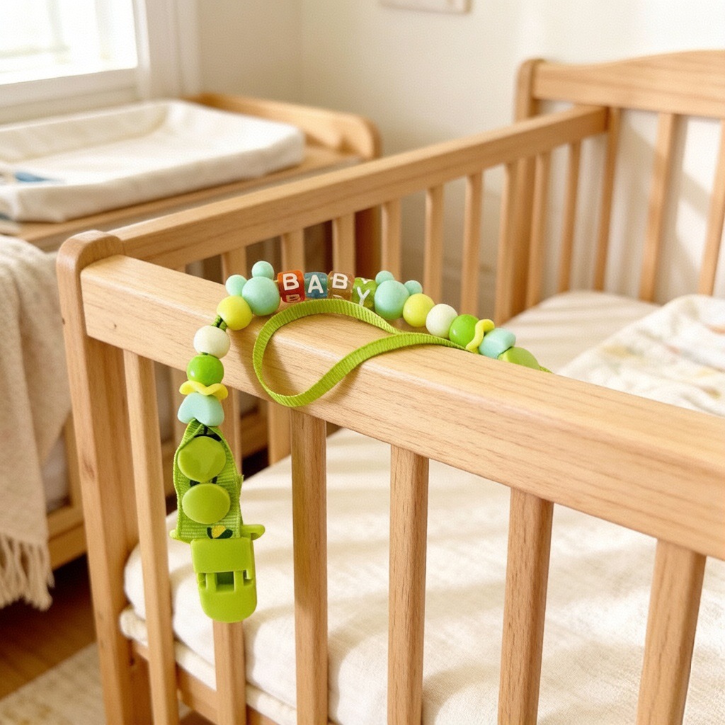 Baby Pacifier Clip Chain Handmade Colorful Beads Adjustable Length Soother Holder Anti-Drop Pacifier Keeper Secure PP Clip Fits Most Pacifiers Teething Toys for Infant Baby 3+ Months