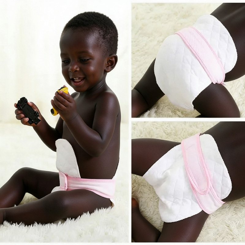 Reusable Baby Cloth Diaper Inserts, Pure Cotton Quilted Diaper Pads for Newborn Infant, Breathable Absorbent Multi-Layer Eco Cotton, A-Class Formaldehyde-Free, 3 Pcs per Pack