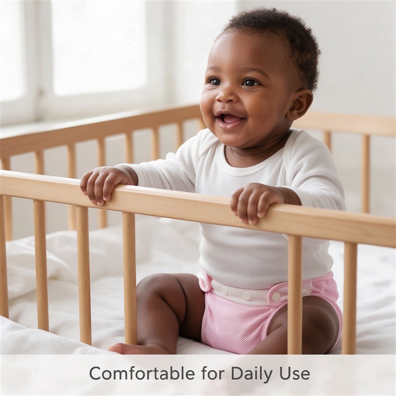Reusable Baby Diaper Pants Mesh Breathable, Waterproof TPU Diaper Cover with Snap Button Adjustable Waist, Anti-Leak Newborn Training Pants Washable, Free 3 Diaper Inserts Limited Time Offer