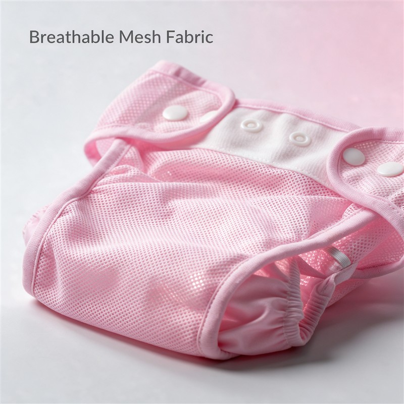 Reusable Baby Diaper Pants Mesh Breathable, Waterproof TPU Diaper Cover with Snap Button Adjustable Waist, Anti-Leak Newborn Training Pants Washable, Free 3 Diaper Inserts Limited Time Offer