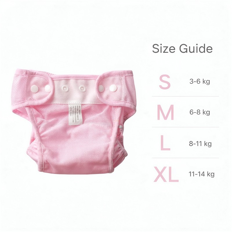 Reusable Baby Diaper Pants Mesh Breathable, Waterproof TPU Diaper Cover with Snap Button Adjustable Waist, Anti-Leak Newborn Training Pants Washable, Free 3 Diaper Inserts Limited Time Offer
