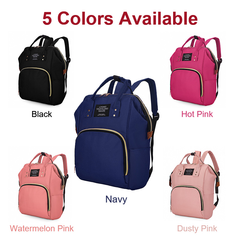 Diaper Bag Backpack, Oxford Cloth Insulated Mommy Bag with 3 Bottle Pockets, Water Resistant Large Capacity Nappy Changing Bag for Mom Baby Travel Hospital Daily Use, 5 Colors Available