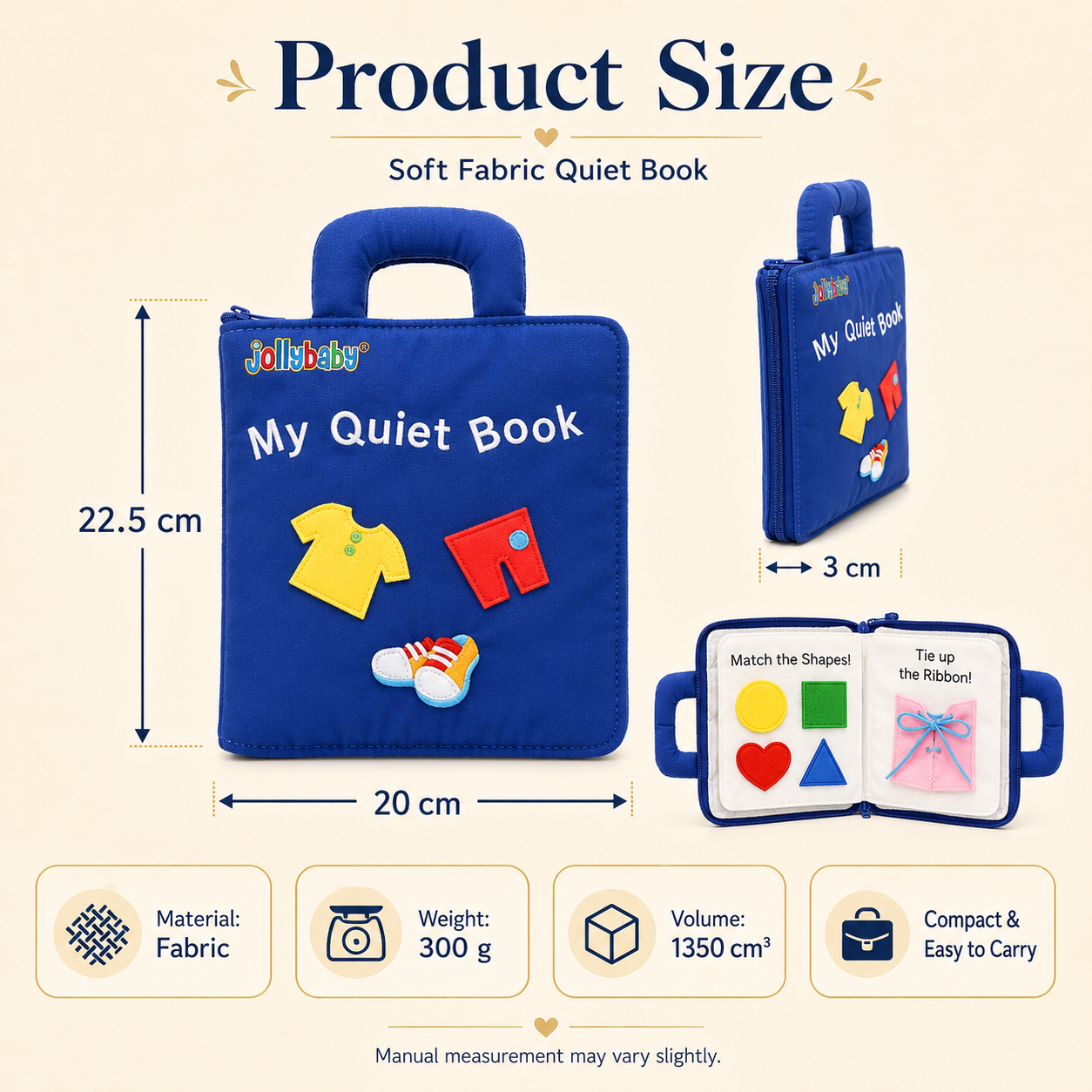 🌈Premium Toddler Quiet Book – Safe Soft Fabric Learning Toy📖