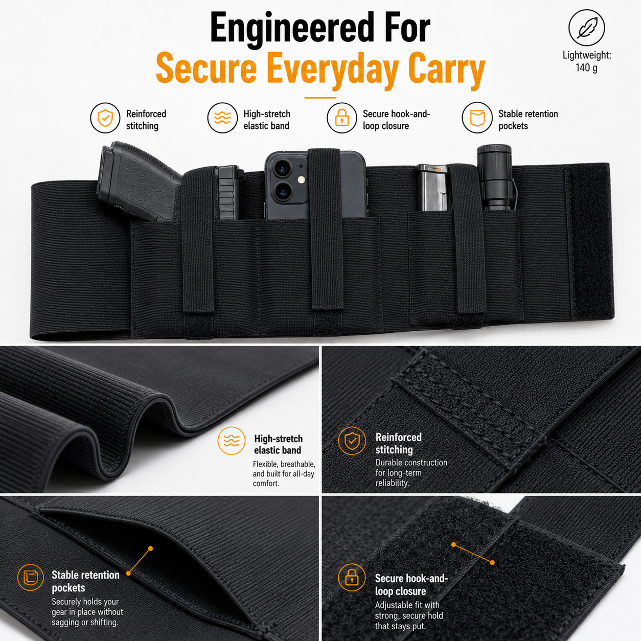 Tactical Concealed Carry Elastic Waistband Holster – Adjustable Pistol Pouch💨💥