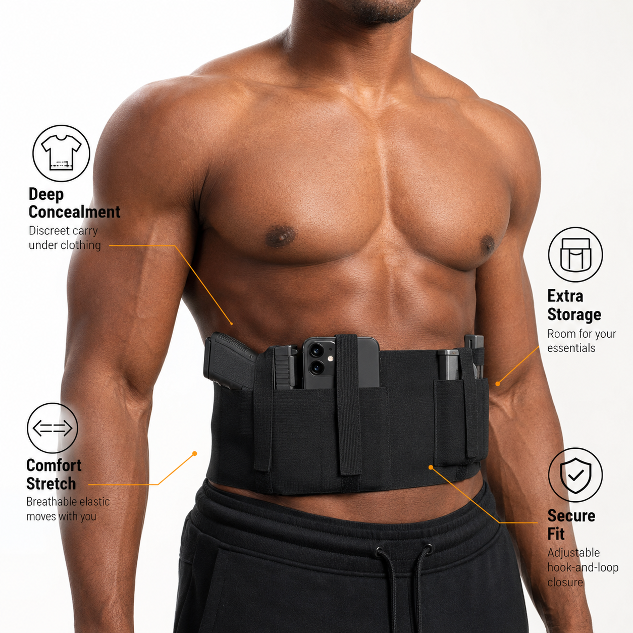 Tactical Concealed Carry Elastic Waistband Holster – Adjustable Pistol Pouch💨💥