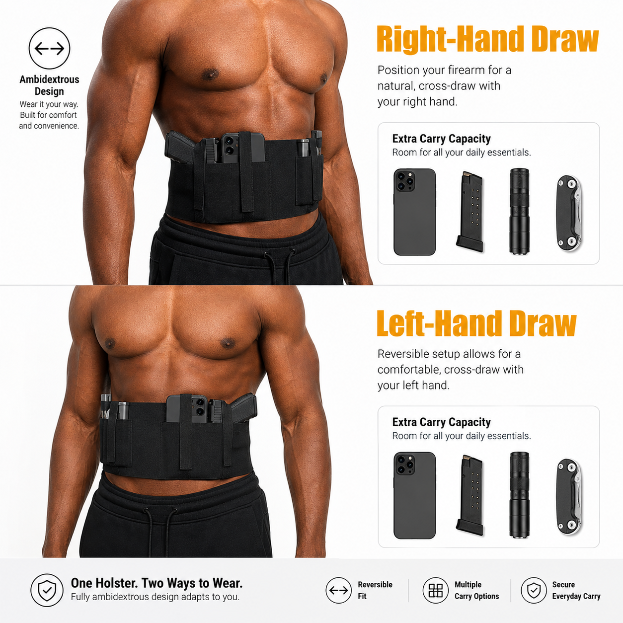 Tactical Concealed Carry Elastic Waistband Holster – Adjustable Pistol Pouch💨💥