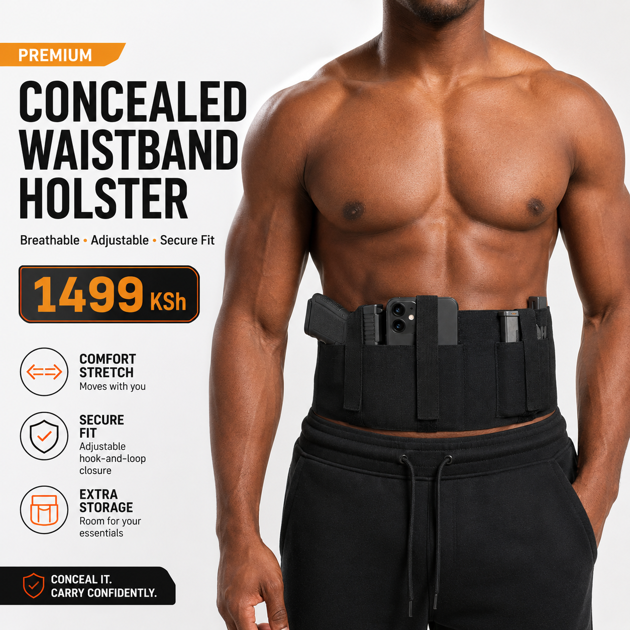 Tactical Concealed Carry Elastic Waistband Holster – Adjustable Pistol Pouch💨💥
