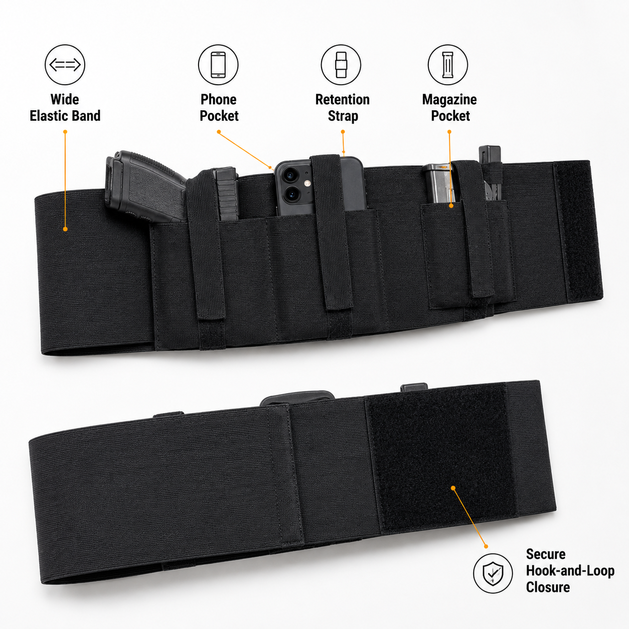 Tactical Concealed Carry Elastic Waistband Holster – Adjustable Pistol Pouch💨💥