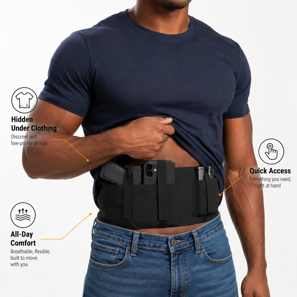 Tactical Concealed Carry Elastic Waistband Holster – Adjustable Pistol Pouch💨💥