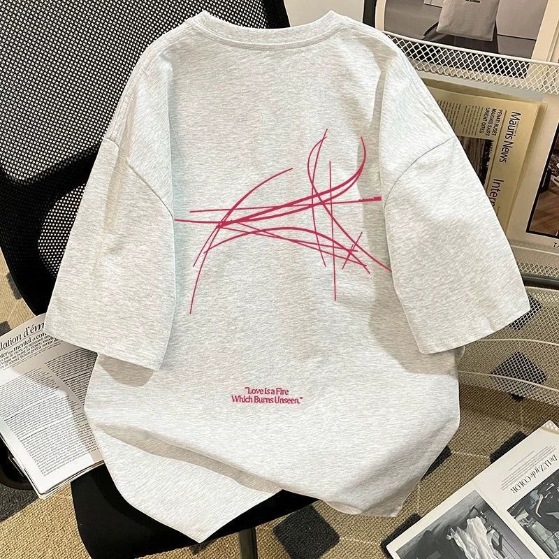 American Style Short Sleeve Men's T-Shirt Summer New Trendy Loose Fit Pure Cotton Versatile Casual T-Shirt