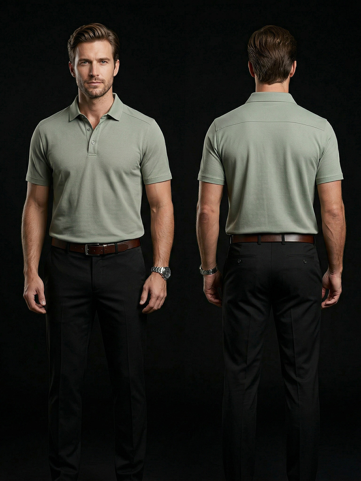 Men's Long-staple Cotton Piqué Polo Shirt, 3D Patchwork Plus Size Lapel Short-Sleeve T-Shirt, Custom Logo Men's Clothing