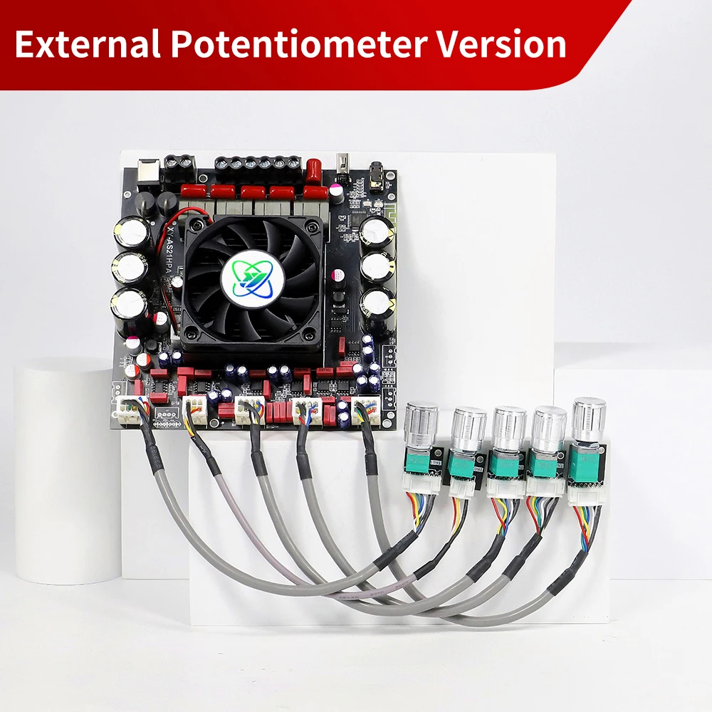 AS21 TPA3255 Bluetooth 5.2 2.1 Channel Power Audio Stereo Subwoofer Amplifier Board 300WX2+600W TREBLE Bass note tuning AMP
