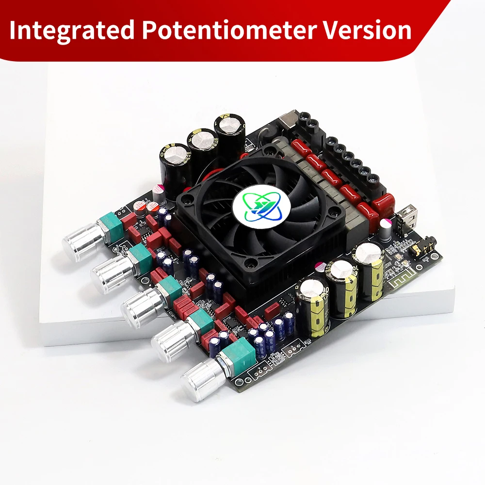 AS21 TPA3255 Bluetooth 5.2 2.1 Channel Power Audio Stereo Subwoofer Amplifier Board 300WX2+600W TREBLE Bass note tuning AMP