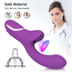 Sucking Vibrator Dildo G Spot Rabbit Clitoris Vibrating Vibrator with 10 Sucking modes 10 Vibrations Level for Clit Nipples Anal Multi Stimulation Rechargeable Adult Sex Toys Gift for Women Couple