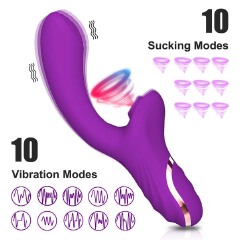 Sucking Vibrator Dildo G Spot Rabbit Clitoris Vibrating Vibrator with 10 Sucking modes 10 Vibrations Level for Clit Nipples Anal Multi Stimulation Rechargeable Adult Sex Toys Gift for Women Couple
